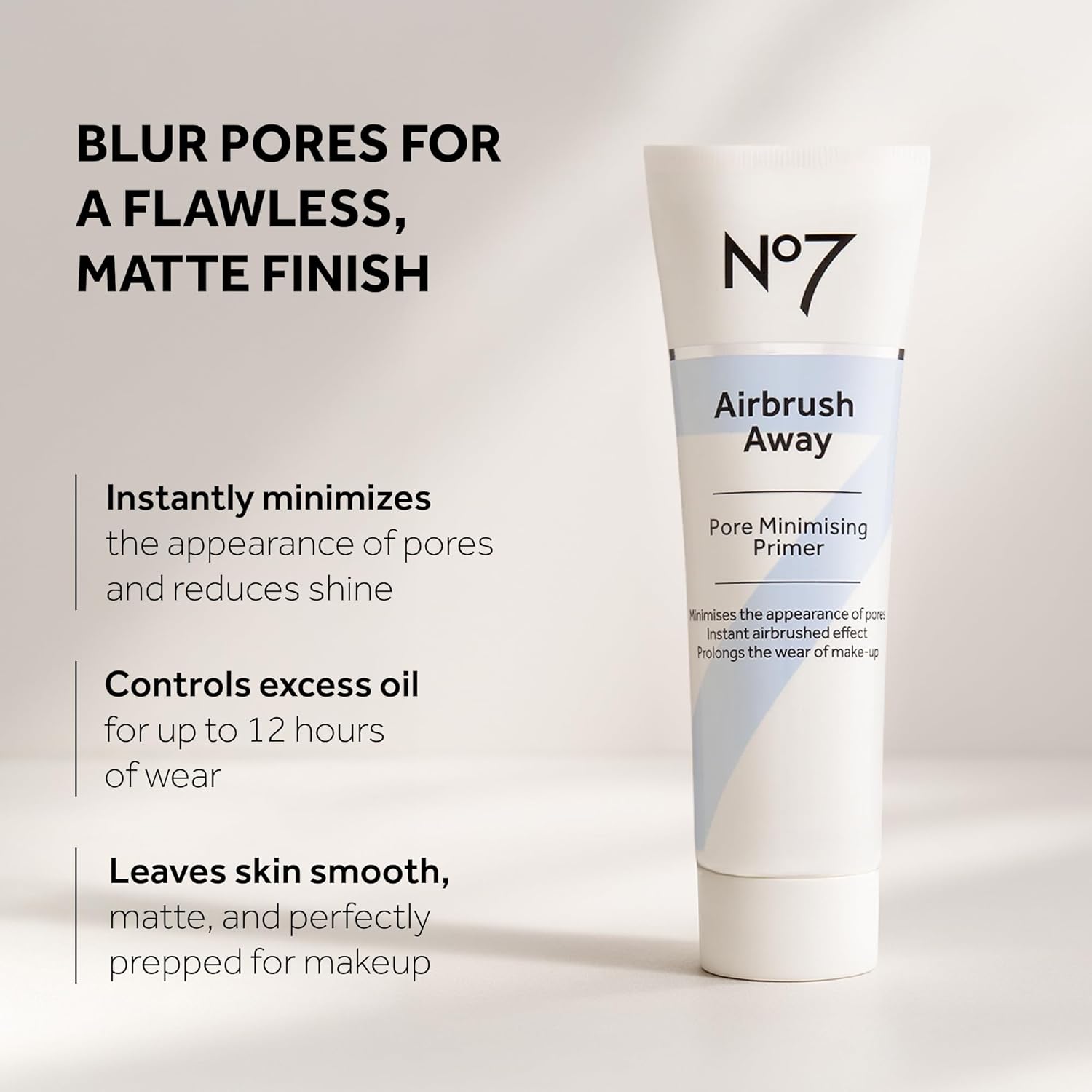No7 Airbrush Away Pore Minimizing Facial Primer - Lightweight, Matte Primer & Pore Minimizer for Face - Makeup for Oily Skin (30ml) - Image 2