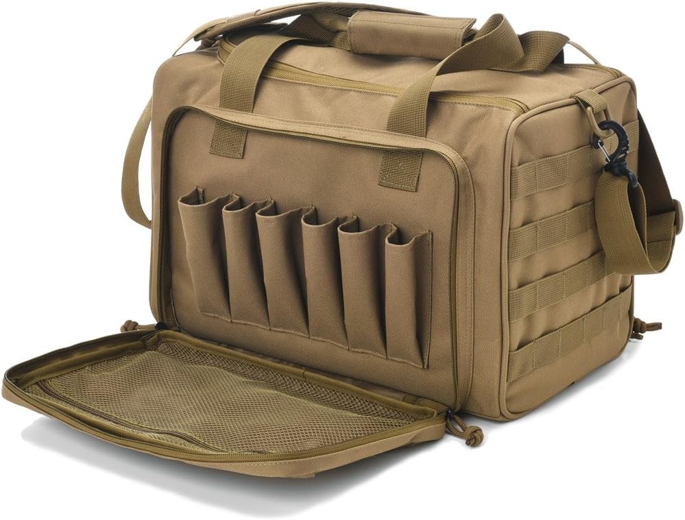 Tactical Gun Range Bag Deluxe Pistol Shooting Range Duffle Bags