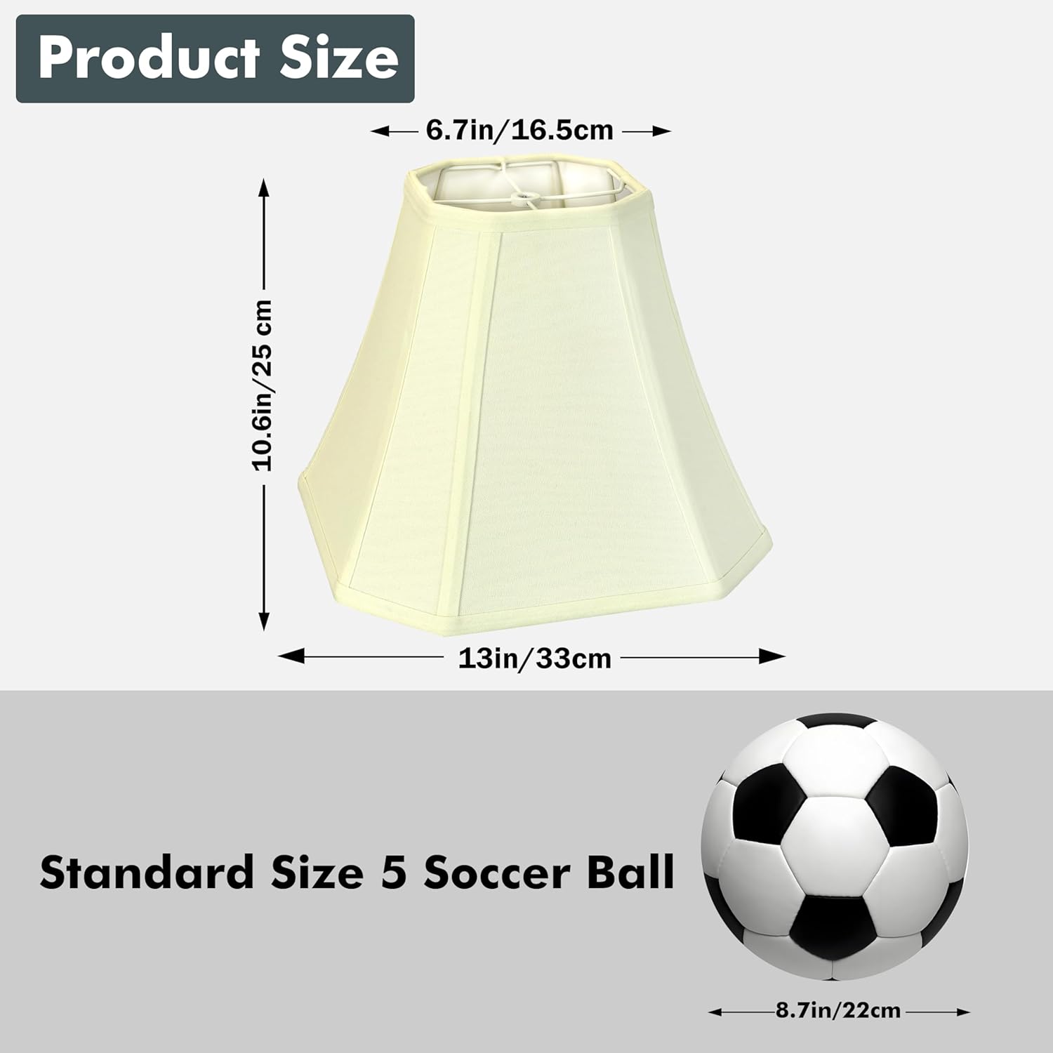 Beige Square Cut Corner Lamp Shades Set of 2, 6.5x13x10.6 inch Medium Fabric Lampshade For Floor Lamps & Table Lamps, Spider Fitter Design, Bell Lampshades replacement for Bedroom & Living Room Decor - Image 3