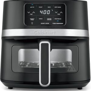 Cuisinart Air Fryer, 4.5-Quart Basket Fryer with 4 Cooking Functions to Air Fry, Roast, Bake, and Keep Warm, 4 Airfryer Presets, Dishwasher-Safe Parts, AIR-160NAS, Stainless Steel & Black