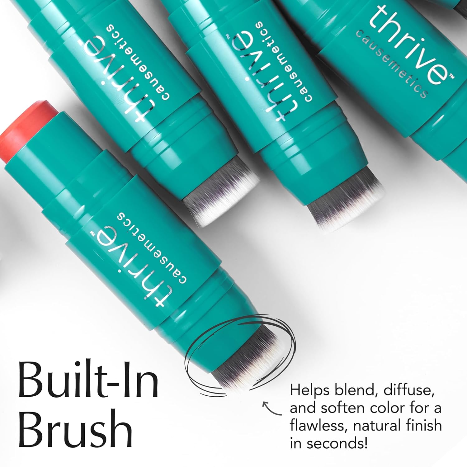 Thrive Causemetics Triple Threat Color Stick: Cream Blush Stick with Vitamin E, Evening Primrose Oil, Waterproof Smudge Proof Face Makeup Formula, Kaisa (Dusty Rose Matte) - Image 3