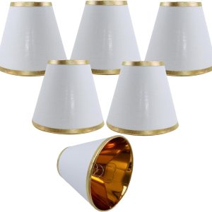 small lamp shade chandelier shades set of 6，Fabric Lampshade for Wall Lamp，chandelier shades，small tadle lamps，For Cutting Edge bulbs, Clip-on Fitter Lampshade，3" X 6" X 5"