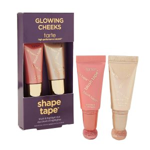 tarte glowing cheeks blush tape & glow tape duo – Buildable Cream Blush & Illuminating Highlighter with Lightweight Mineral Pigments & Shea Butter for Hydrating Radiant Glow, Vegan & Cruelty Free