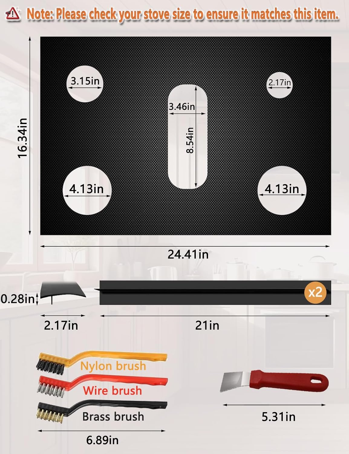 Stove Cover Gas Stove Top Burner Covers Protectors for Samsung Gas Range, Reusable Stove Mat Protector & Burner Liners, Non-Stick Washable Stove Guard to Keep Clean - Image 3