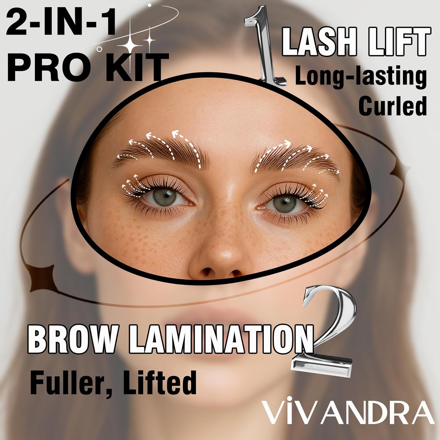 2-IN-1 Lash Lift & Brow Lamination Kit – Professional Kit for Fuller Brows & Long-Lasting Curled Lashes, Salon-Quality Eyelash Lift & Eyebrow Lamination DIY at Home with Easy Instructions - Image 2