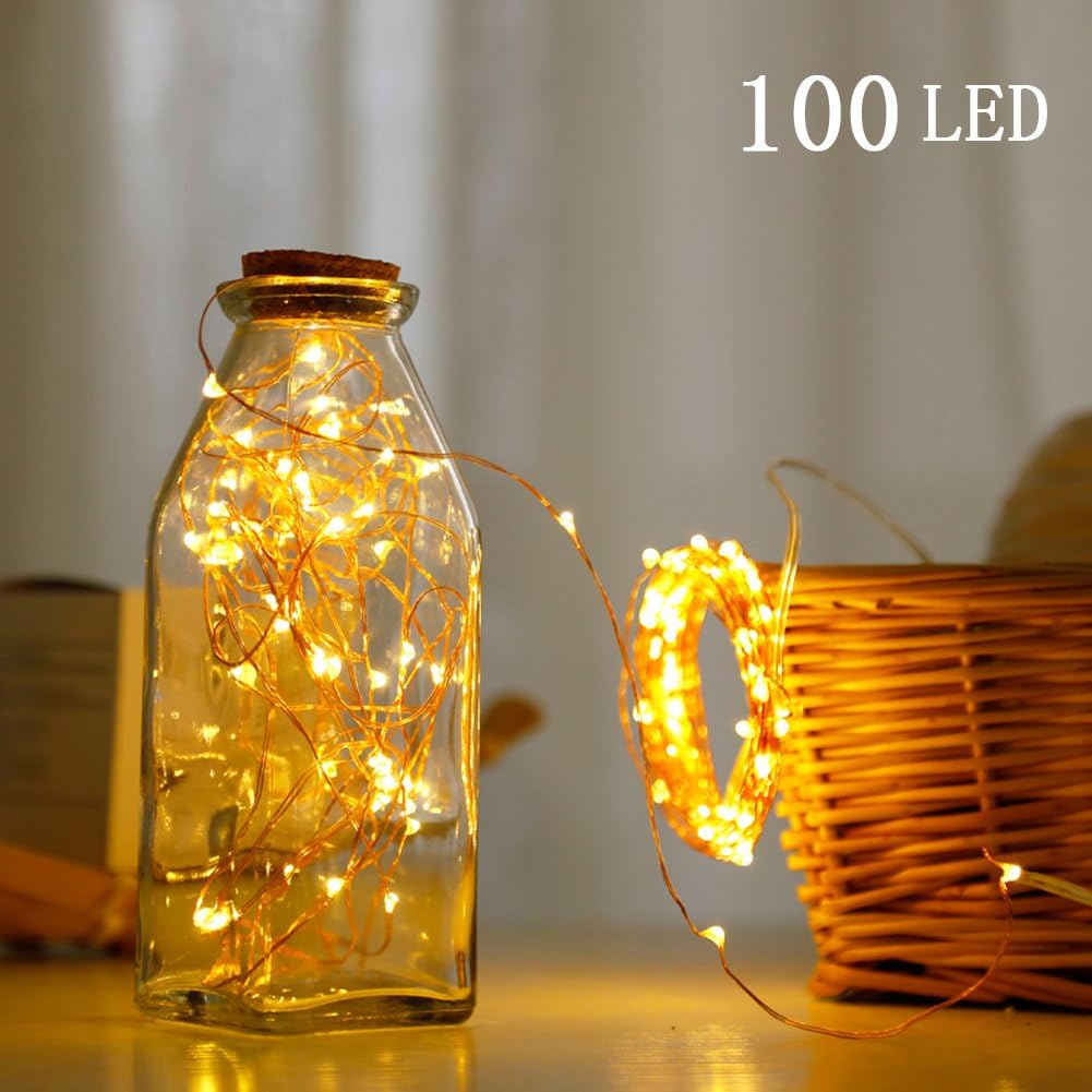 Twinkle Star 33ft 100LED Copper Wire String Lights Fairy String Lights 8 Modes USB Powered with Remote Control for Wedding Party Home Christmas Decoration, Warm White - Image 2