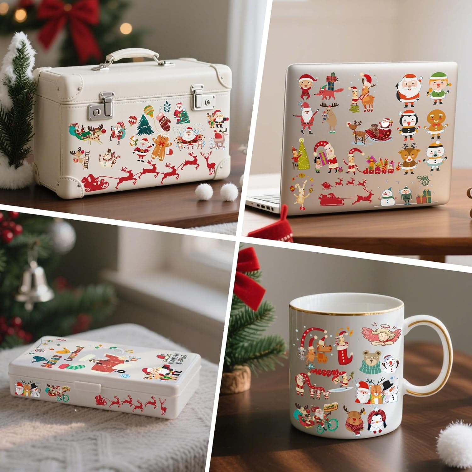 Christmas Temporary Tattoos for Kids - 20 Sheets Unique Non Repetitive Designs Christmas Stocking Stuffers for Boys and Girls,Xmas Decorations Supplies Christmas Party Favor for Kids 120+ - Image 5