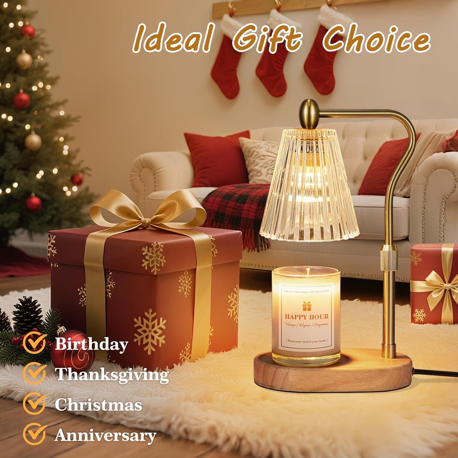 Candle Warmer Lamp, with Timer and Dimmer, Adjustable Height, Christmas Birthday Gifts for Women Mom, House Warming Gifts New Home Decor, Thanksgiving Decorations,Wax Warmer for Scented Jar Candles - Image 8
