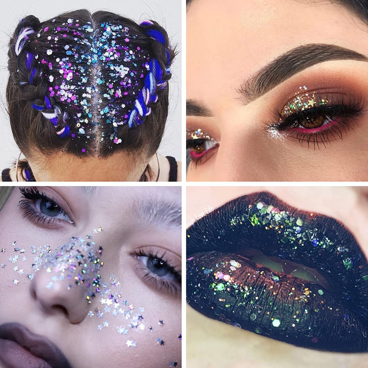 UCANBE Pro Glitter Eyeshadow Palette - Professional 16 Colors - Chunky & Fine Pressed Glitter Eye Shadow Powder Makeup Pallet Highly Pigmented Ultra Shimmer for Face Body - Image 5