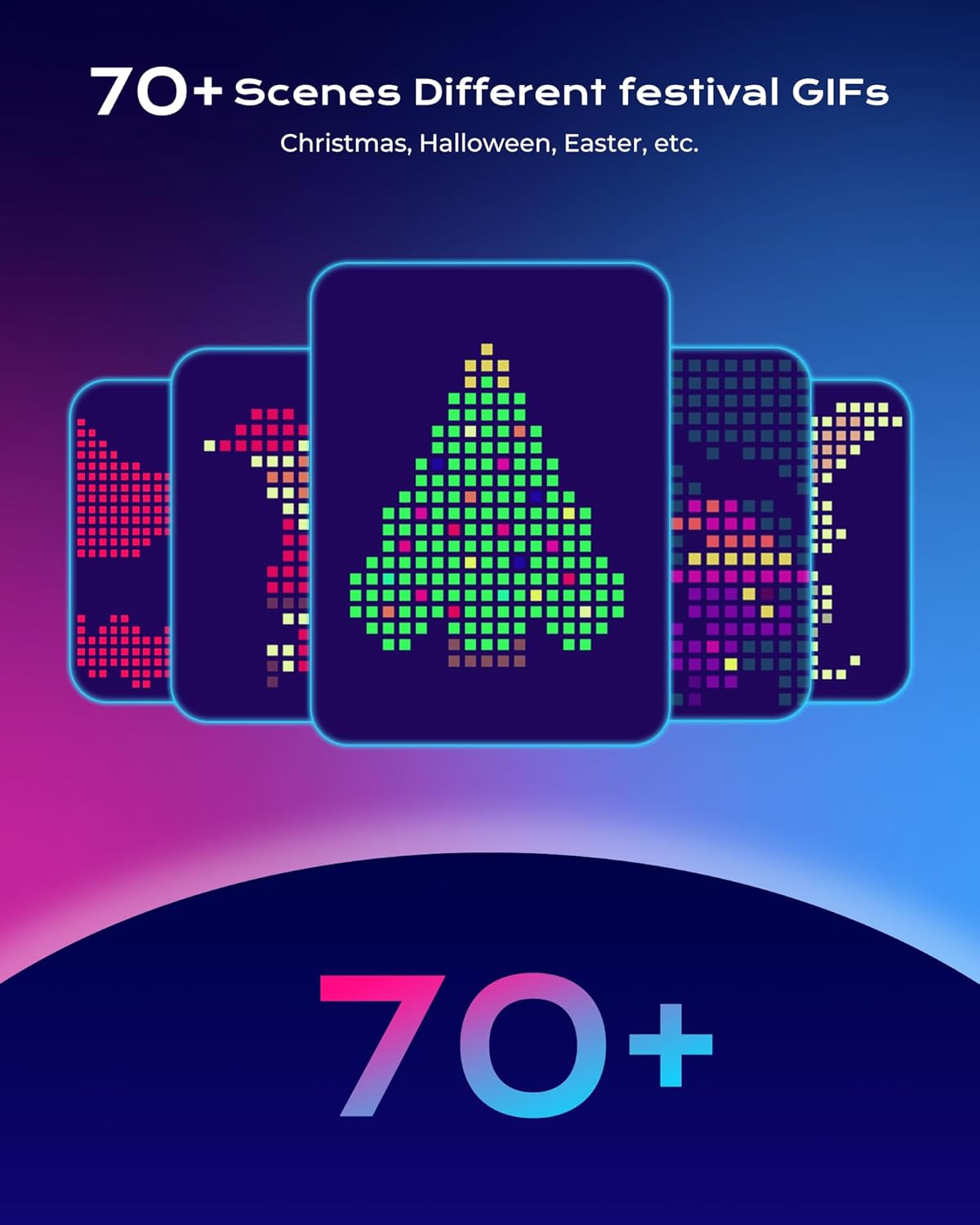 400 RGBIC LEDs Smart Curtain Lights with DIY GIF, 6.6x6.6ft Color Changing Holiday Wall Lights with APP, IP65 Waterproof Christmas String Fairy Lights for Indoor Outdoor Bedroom Window - Image 3