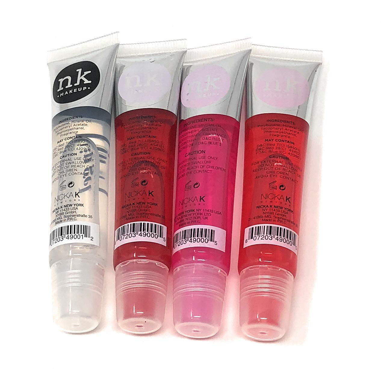 4 Pack Nicka K Lip Gel (CLEAR, STRAWBERRY, CHERRY, BUBBLE GUM) - Image 3