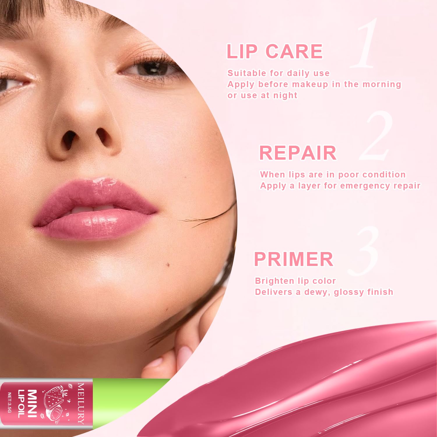 6pcs Lip Gloss Oil Set, Mini Hydrating Lip Glow Oil Lip Gloss, Lipgloss Lipoil Set for Women Girls Teens, Tinted Plumping Fat Lip Oil Lip Balm for Dry Lips Nourishing (SET A) - Image 4