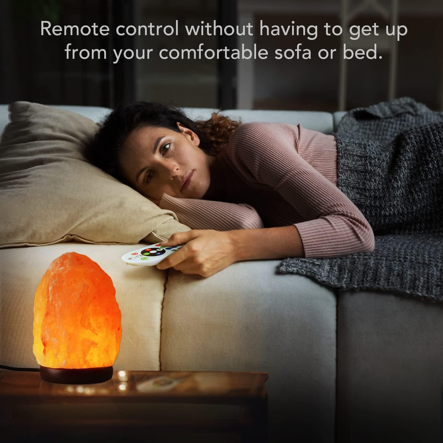 Himalayan Salt Lamp 7 Inches (5-6 Lbs) with Upgraded Remote Control, Adjustable 16 Color Changing Salt Lamp Night Light, Natural Crystal Pink Large USB Salt Rock Lamp for Home Decor - Image 6