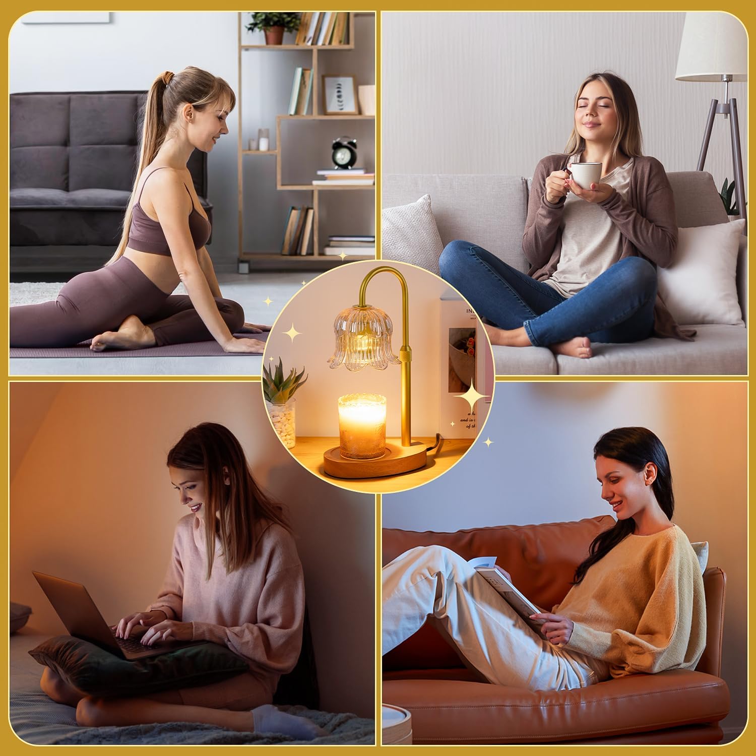 Candle Warmer Lamp Electric Timer - Candles Warming Light Height Adjustable Dimmable Warmers Flower Lamps No Flame Heat Warm Melt Wax Jar Modern Home Decor Table Lights for Home Living Bedroom - Image 7