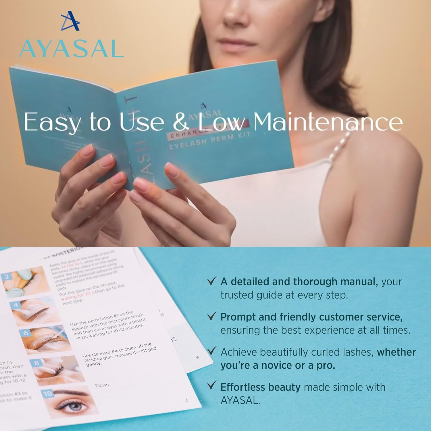 AYASAL Lash Lift Kit for Eyelash Perm: Advanced Korean Thio-Free Keratin Formula for Long-Lasting Curl – Gentle Lash Lifting Set for Home or Professional Use – Also Great for Brow Lamination - Image 5