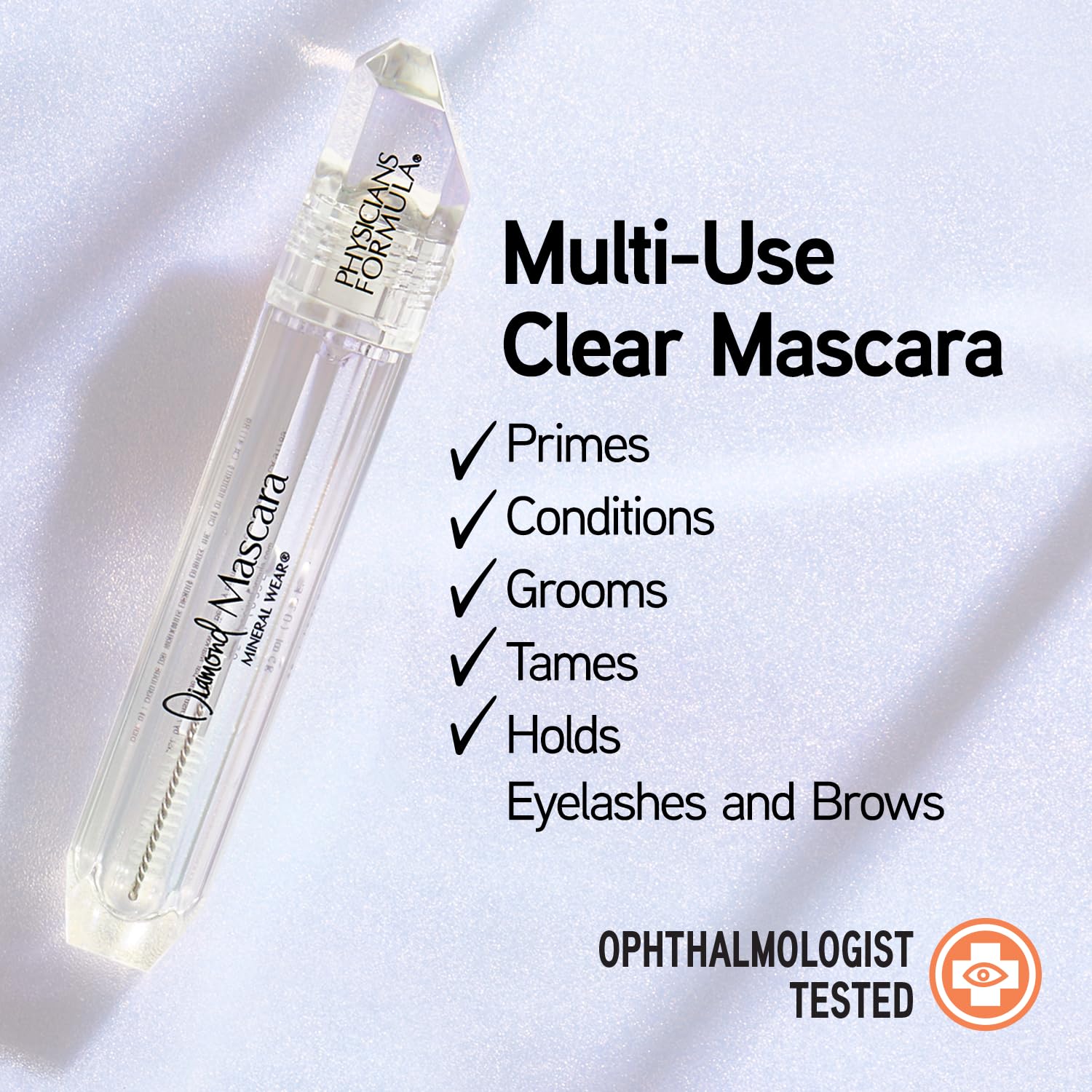 Physicians Formula Mineral Wear Diamond Mascara Lash & Brow Diamond, Dermatologist Tested, Ophthalmologist Approved, Sensitive Eyes - Image 3