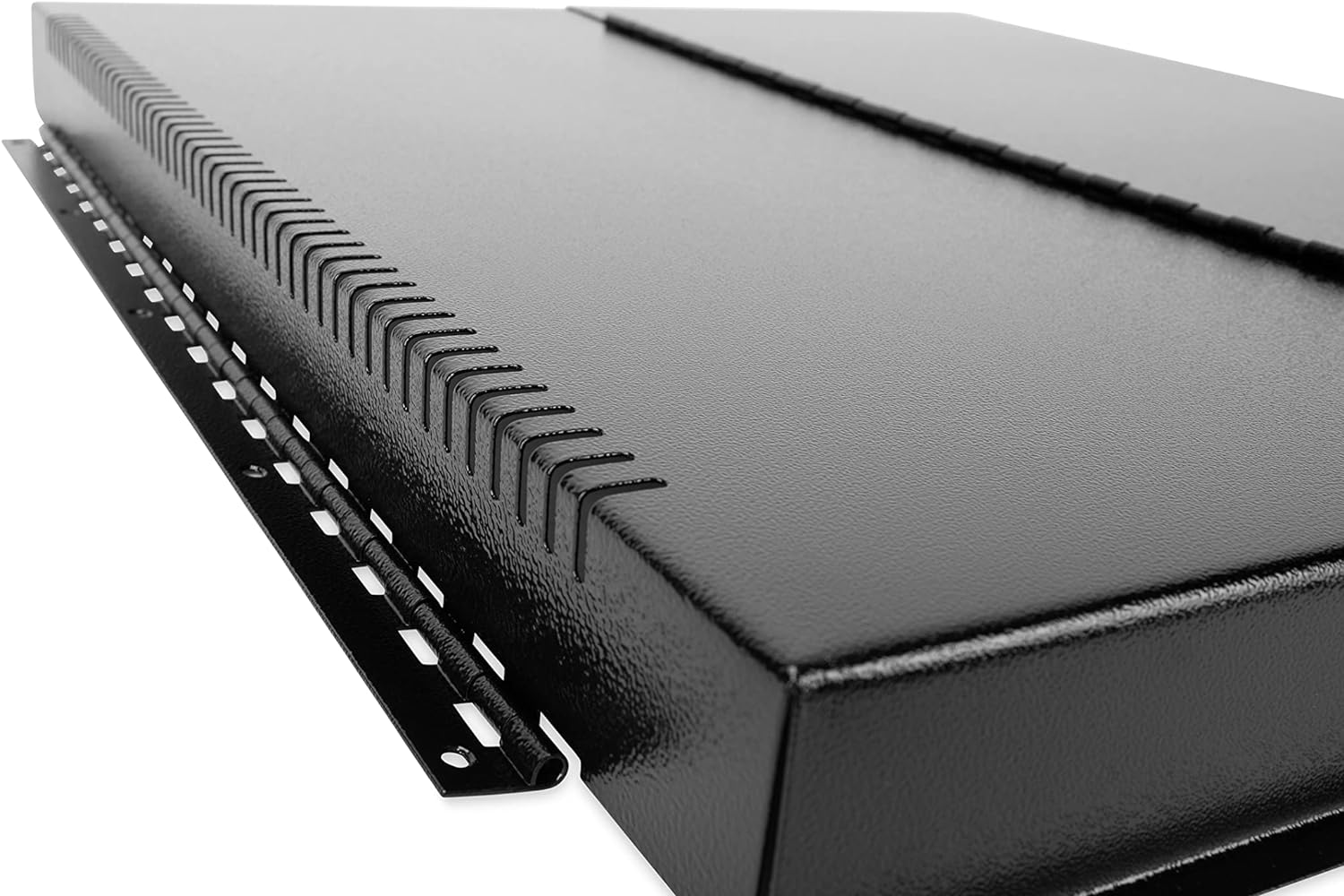 Camco Camper/RV Stove Top Cover | Features Hinged Design for Easy Access to Front Burners & Fits Most 3 or 4 Burner RV/Boat Stoves | Crafted of 20-Gauge Steel w/Powder-Coated Finish | Black (43554) - Image 2