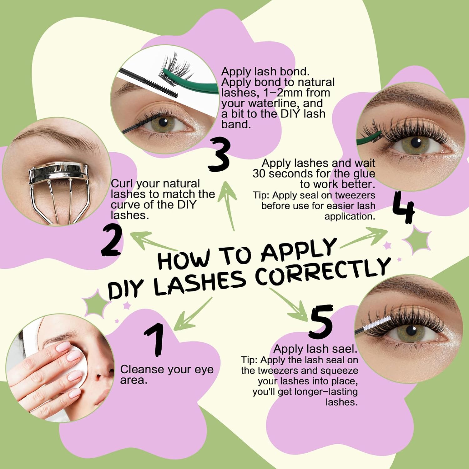 KEYYOU LASH Extension Kit 144Pcs Angel Lash Clusters Kit Thick Eyelash Extension Kit with Glue and Seal,Tweezers,Remover for DIY lash extension kit at Home(Kit-Angel A02-D-8-18MIX) - Image 8