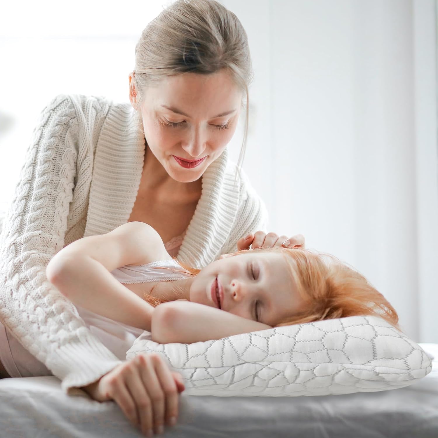 SUPA MODERN Cooling Bed Pillows for Sleeping 1 Pack Shredded Memory Foam Pillows Adjustable Cool Pillow for Side Back Stomach Sleepers Luxury Gel Pillows Toddler Pillow with Washable Removable Cover - Image 4