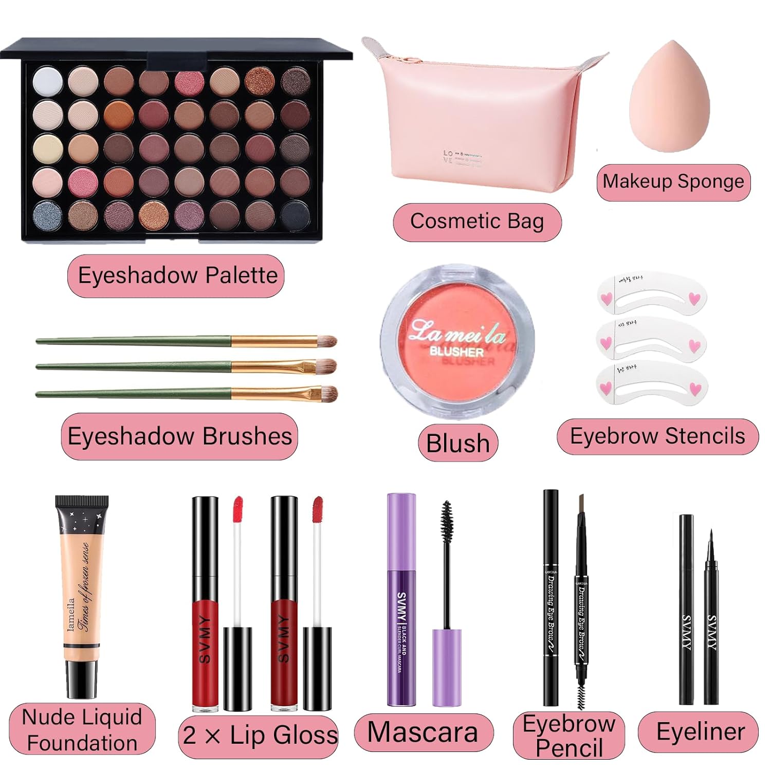 Makeup Set for Women, Makeup Full Kit for Beginners & Professionals, Travel Makeup Set for Teens & Adults, Makeup Gift Set for Girls, Eyeshadow Palette, Lip Gloss, Face & Eye Make up - Image 2