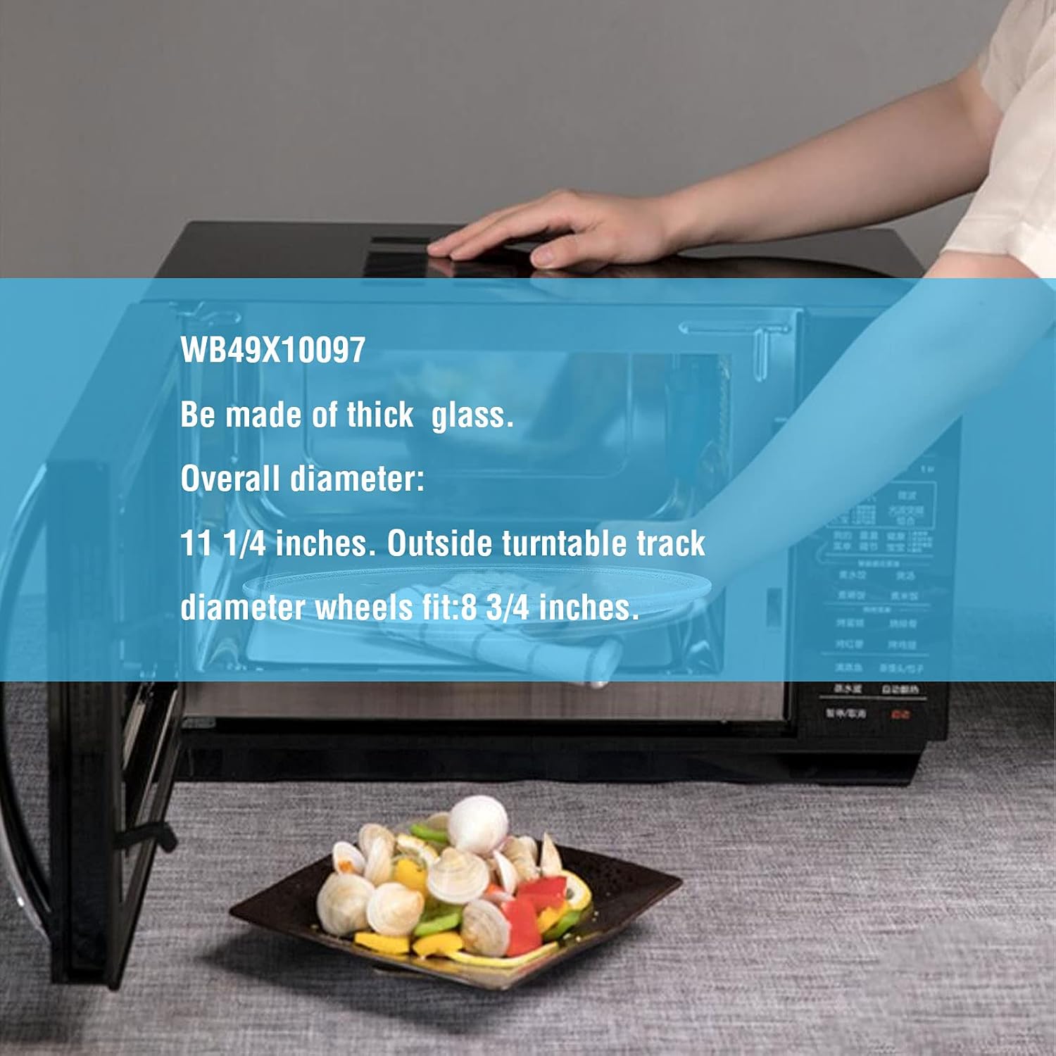 11.25" Microwave Glass Turntable Plate Replacement for GE and Samsung- 11 1/4" Microwave Glass Turntable Tray Replaces ME16K3000AS, ME17R7021ES, WB49X10097,WB39X0078,WB49X10034 by APPLIANCEMATES - Image 6