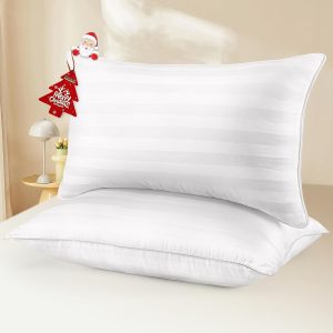 DIORIS Pillows Queen Size Set of 2 - Luxury Hotel Bed Pillows for Sleeping, Supportive Side Sleeper Pillow for Neck and Shoulder Pain Relief, Down Alternative Fill for Back, Stomach Sleepers