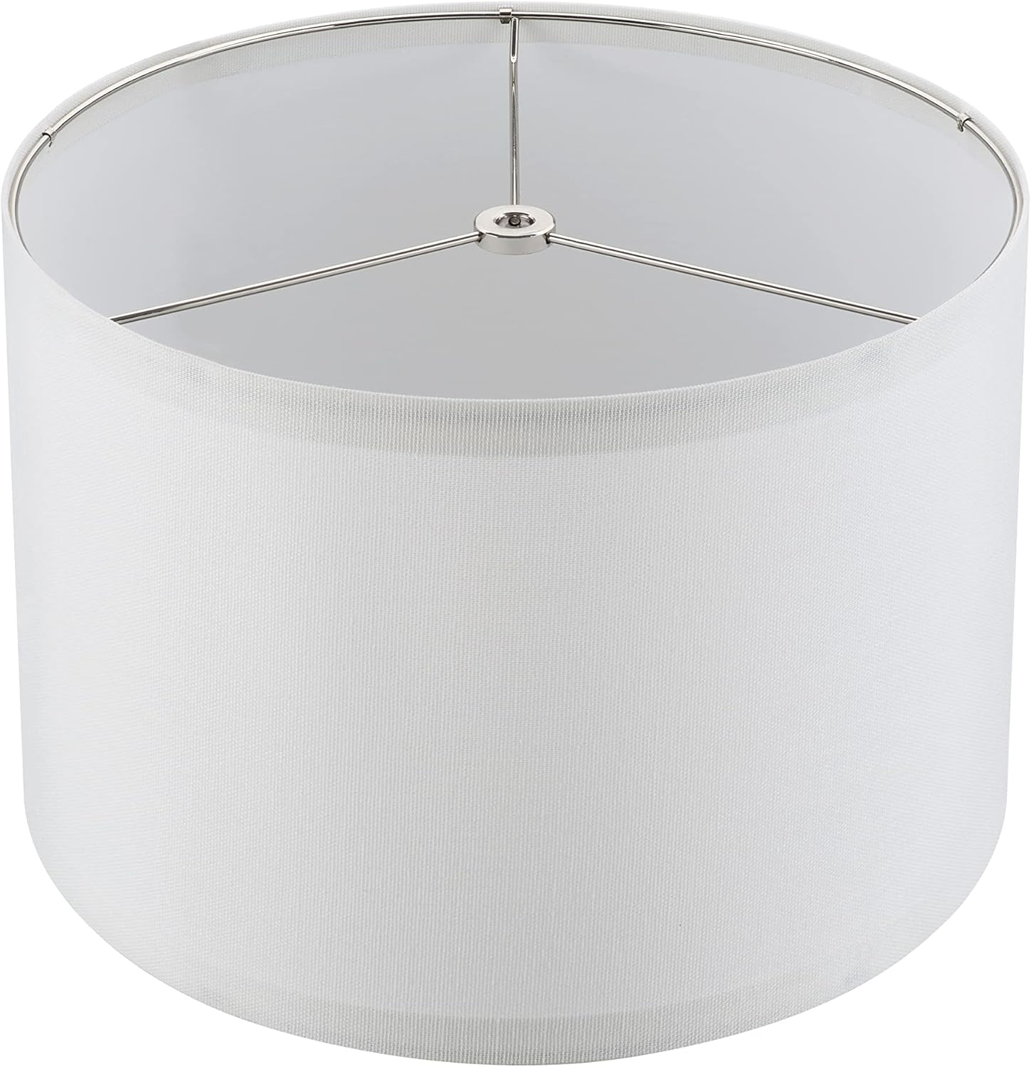 Aspen Creative 38302, Contemporary Design Collapsible Drum Spider Shade, 12" Top x 12" Bottom x 8" Height, White Linen - Image 4