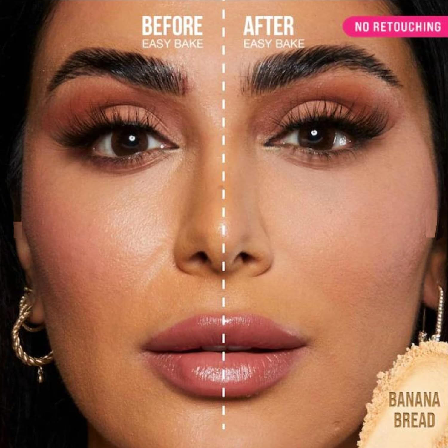 Huda Easy Bake Loose Baking & Setting Powder - Banana Bread (light, medium, and tan skin tones) - 0.71 oz / 20 g - Image 2