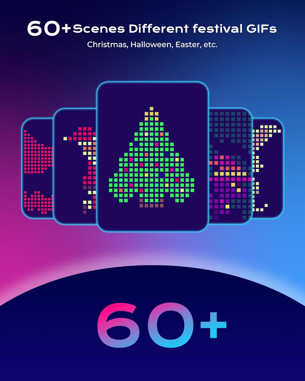 540 RGBIC LEDs Smart Curtain Lights with DIY GIF, 4.9x6.6ft Color Changing Christmas Wall Lights with APP, IP65 Waterproof String Fairy Lights for Indoor Outdoor Bedroom Window Garage - Image 3