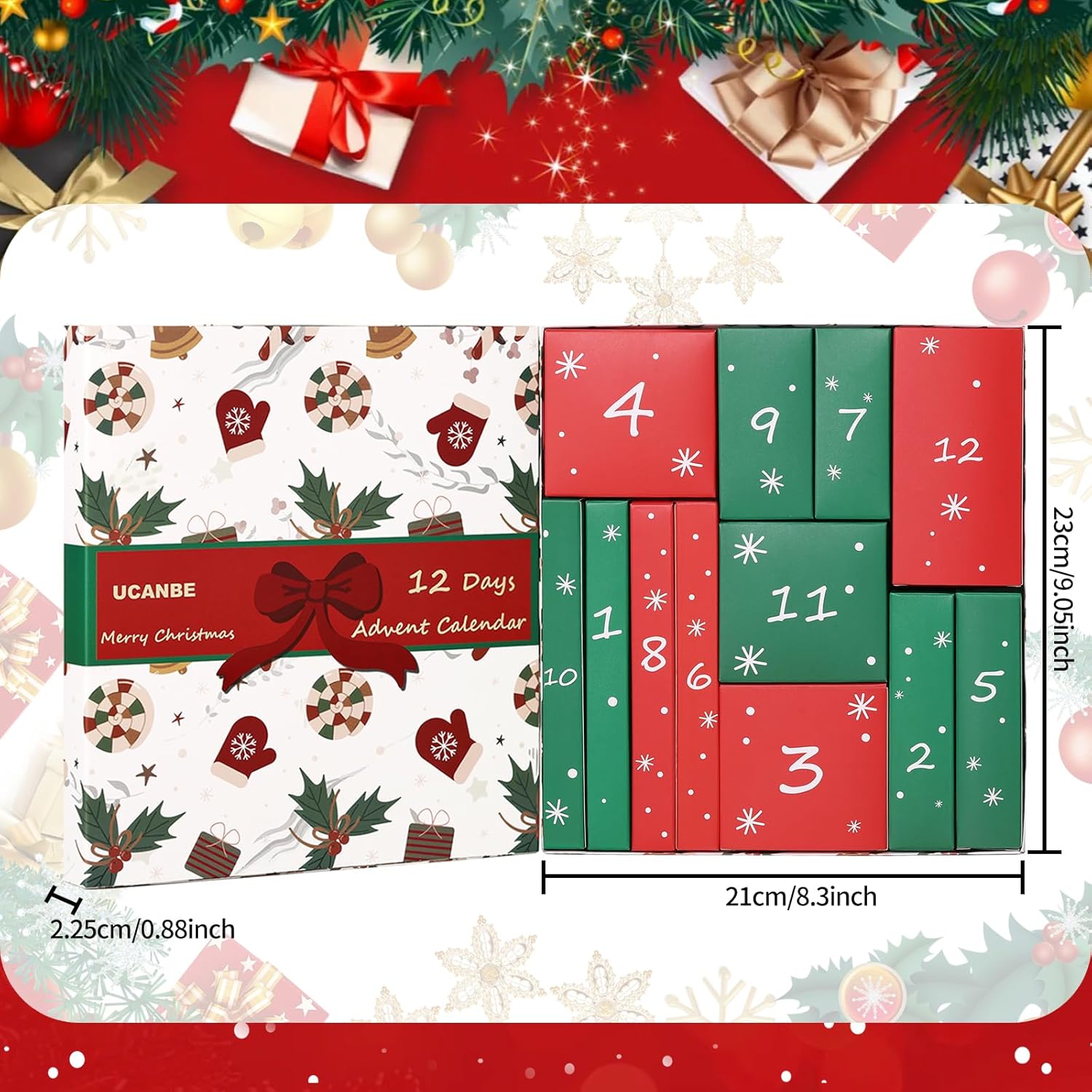 UCANBE Makeup Advent 2025, 12 Days Christmas Countdown Calendar Surprise Gift Kit, Festival Holiday Xmas Cosmetic Starter Makeup Set with 12 Beauty Boxes for Teens Girls Women - Image 7