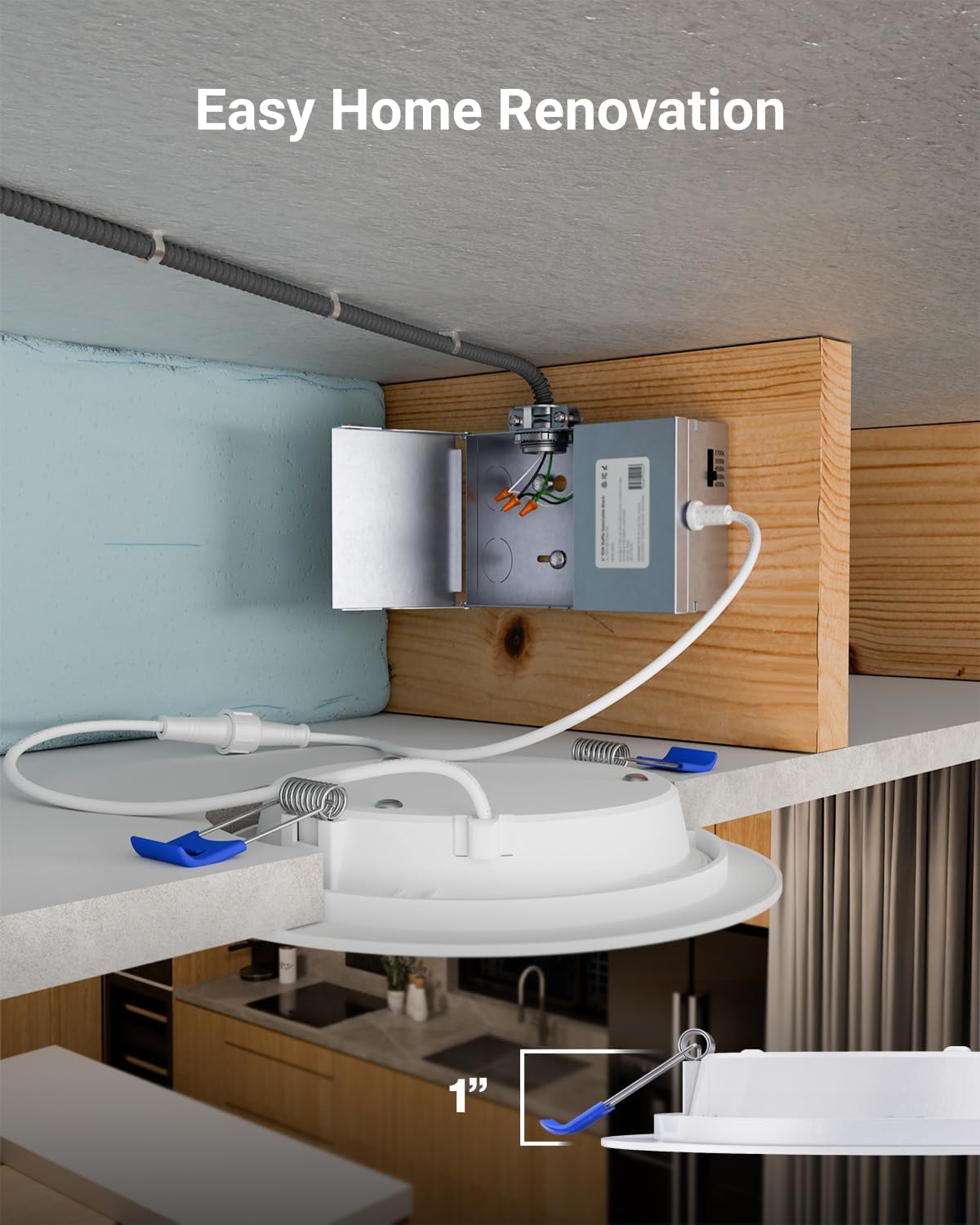 Sunco 12 Pack 6 Inch LED Recessed Light, Ceiling Canless Recessed Lights, Baffle Trim, 850 LM, 14W, Selectable CCT 2700K/3000K/4000K/5000K/6000K, Dimmable with Junction Box - Image 4