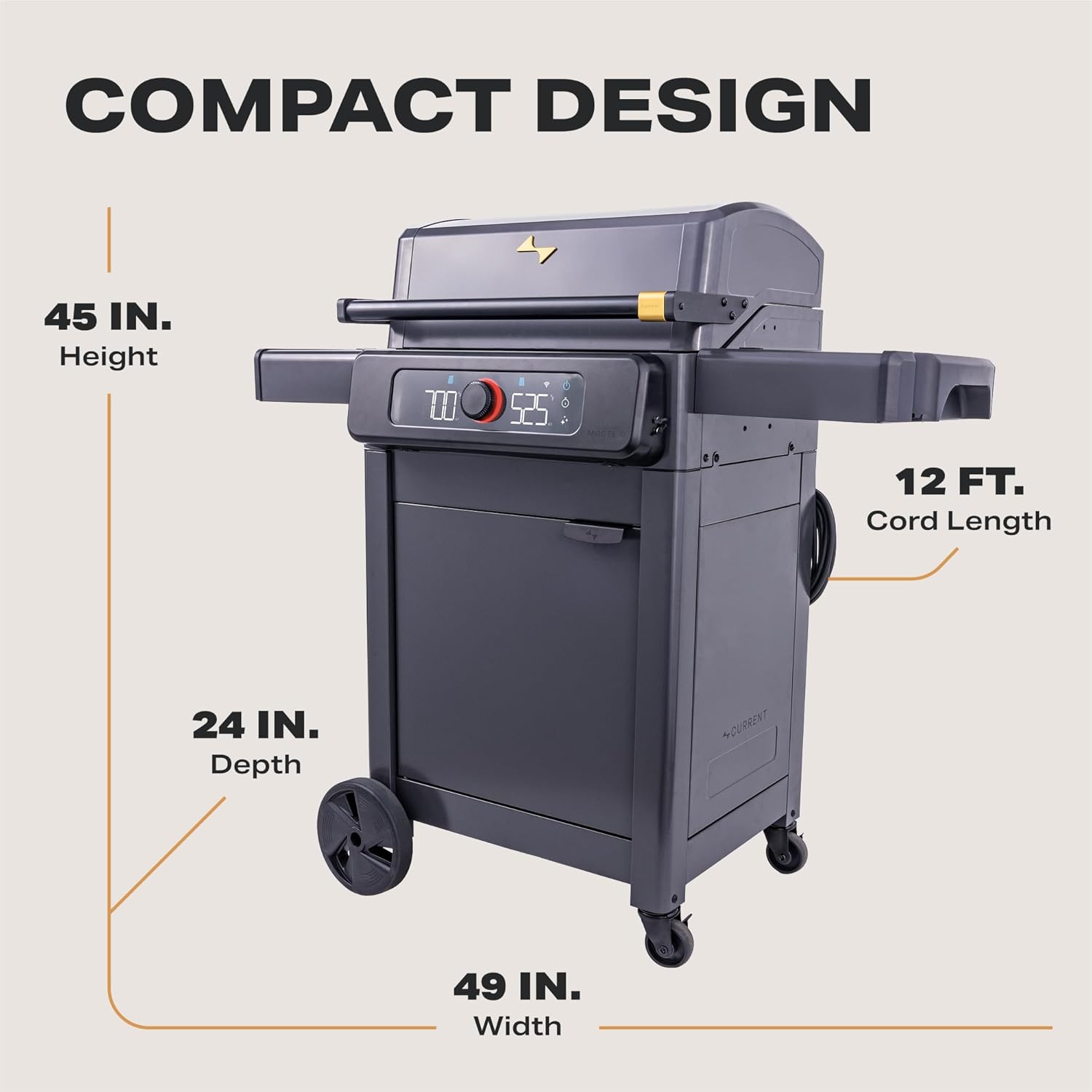 Current Model G Dual Zone Grill, Smart Electric Outdoor Grill with 200°F to 700°F Range for Searing & Roasting, Digital Precision, Independent Heat Zones, Apartment-Friendly & Weather-Resistant - Image 5