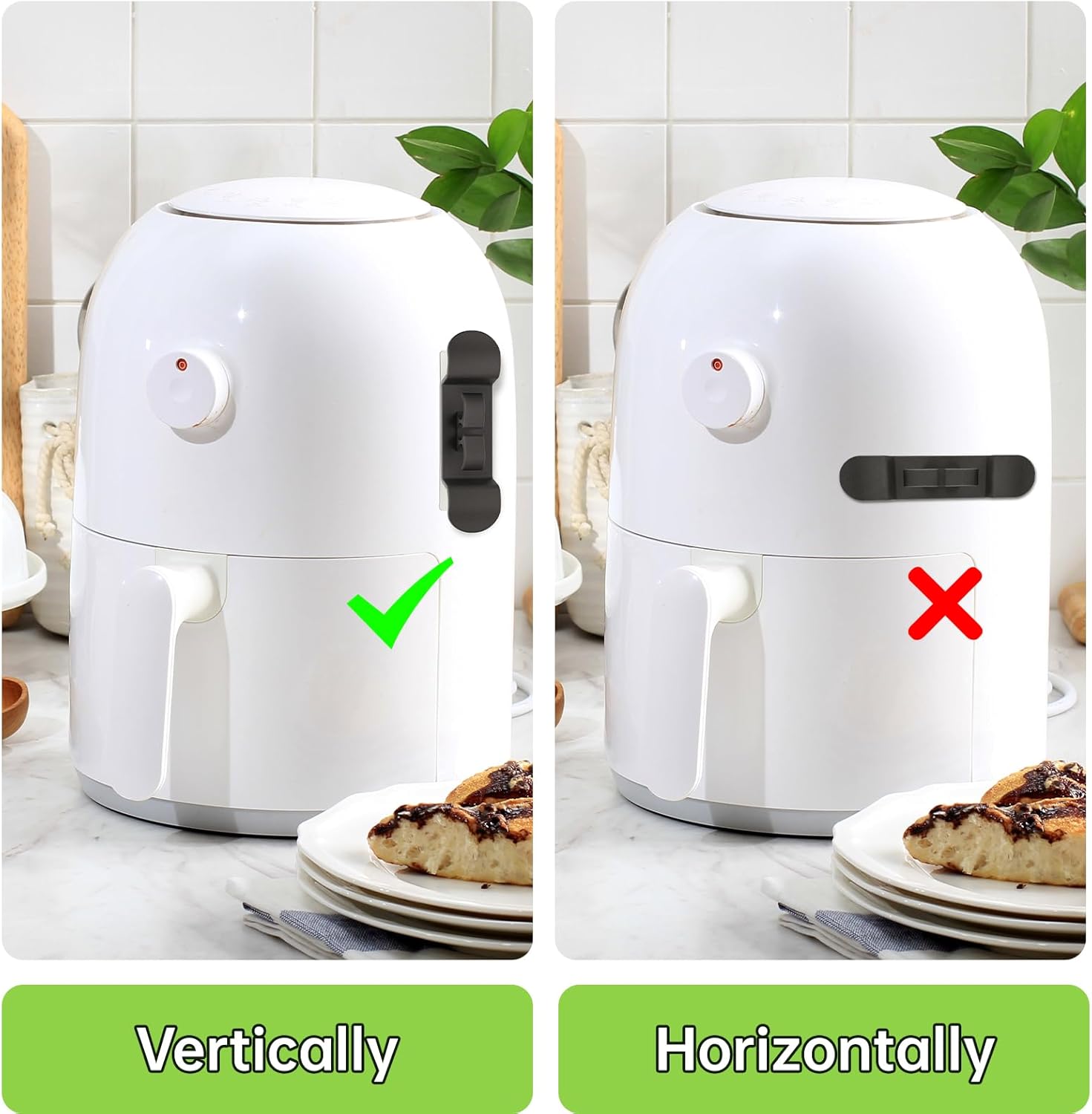 6PCS Cord Organizer for Appliances, Upgraded Kitchen Appliance Cord Wrap, Cord Holder Stick on Pressure Cooker, Coffee Maker, Air Fryer and Blender(3 Black + 3 White) - Image 5