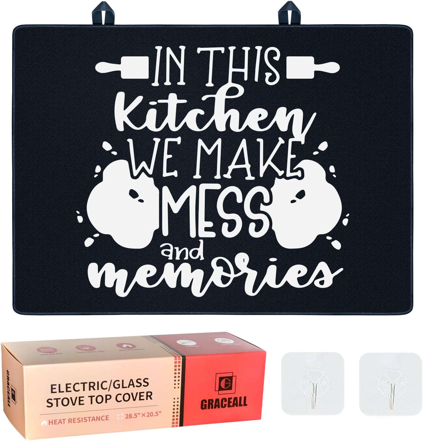 Electric Stove Cover Mat for Glass Cooktop, Decorative Induction Ceramic Electric Range Flat Top Protector - 29 x 21 inch, Black - Image 7