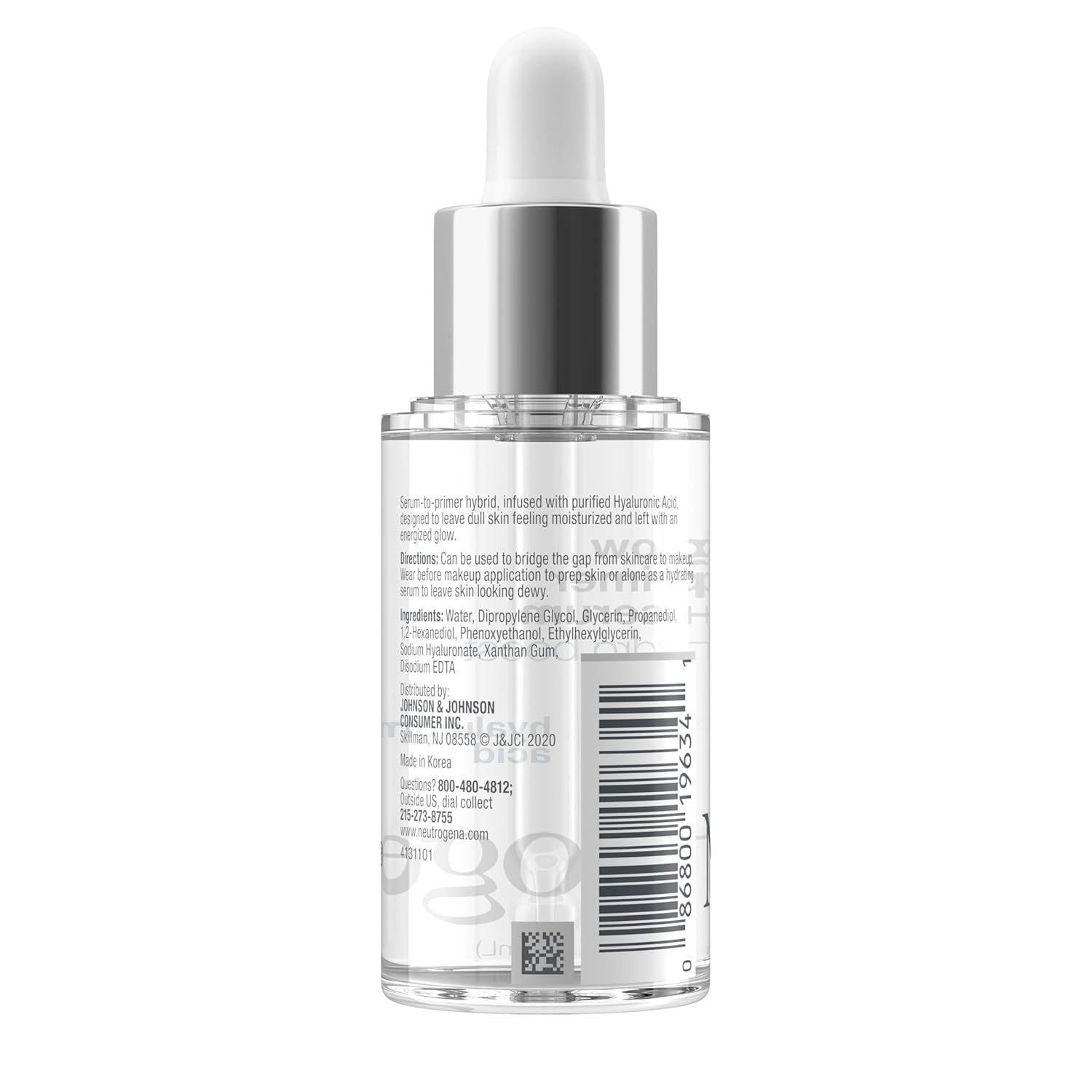 Neutrogena Hydro Boost Glow Booster Primer & Serum, Hydrating & Moisturizing Face Serum-to-Primer Hybrid, Infused with Purified Hyaluronic Acid & Designed to Instantly Hydrate, 1.0 fl. oz - Image 9