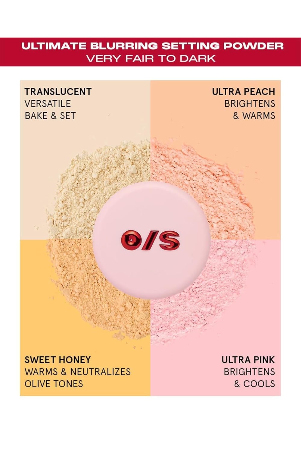 One Size Ultimate Blurring Setting Powder Full Size - Ultra Pink - for Fair to Medium Skin Tones - Image 3