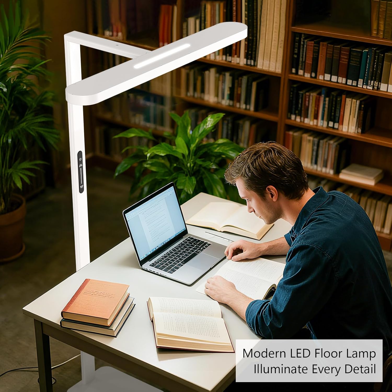 73" LED Floor Lamp, Full Spectrum Eye-Care Reading Floor Lamps, 60W Dimmable Standing Light,4300LM Natural Bright Floor lamp for Living Room, Bedroom, Office, Study Room, Ra97, 4000K - Image 8