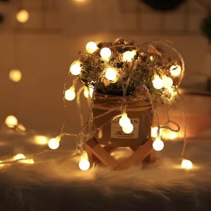 20 Ft Globe String Lights with 40 LED Bulbs, USB Plug, Warm White 3500–4000K | IP44 Waterproof Indoor/Outdoor String Lights for Patio, Bedroom, Dorm & Holiday Décor | Easy to Hang & Timer-Compatible