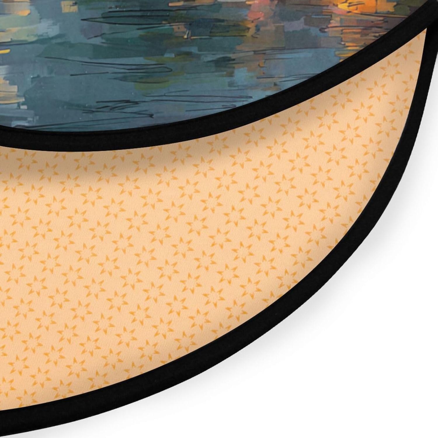 ALAZA Retro Paris Eiffel Tower at Night Round Floor Mat Non-Slip Absorbent Floor Mat for Living Room Bedroom Study Room,36.2 inch Diameter - Image 4