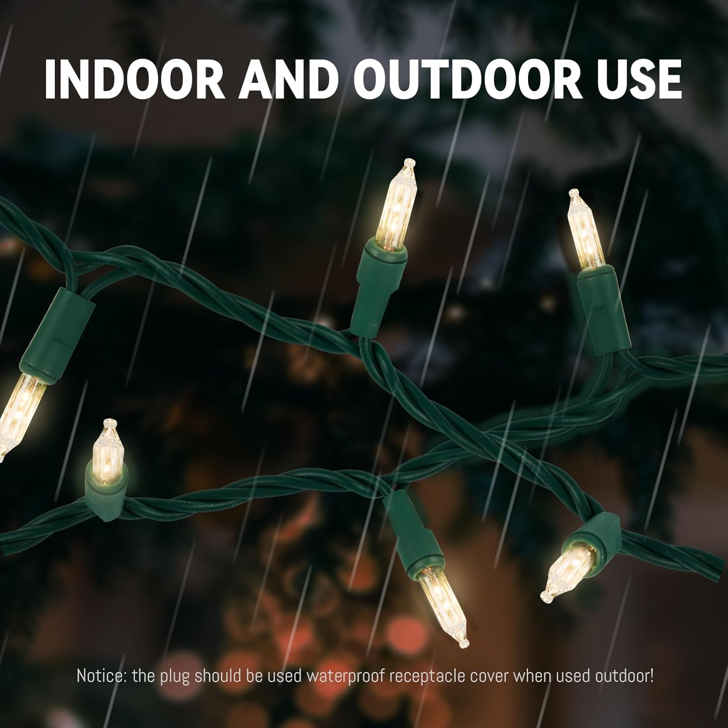 Clear Christmas Lights 100 Count, 21ft Warm White Christmas Tree String Lights Green Wire,Warm White Xmas Mini Incandescent String Lights for Bedroom Outside Decoration - Image 5