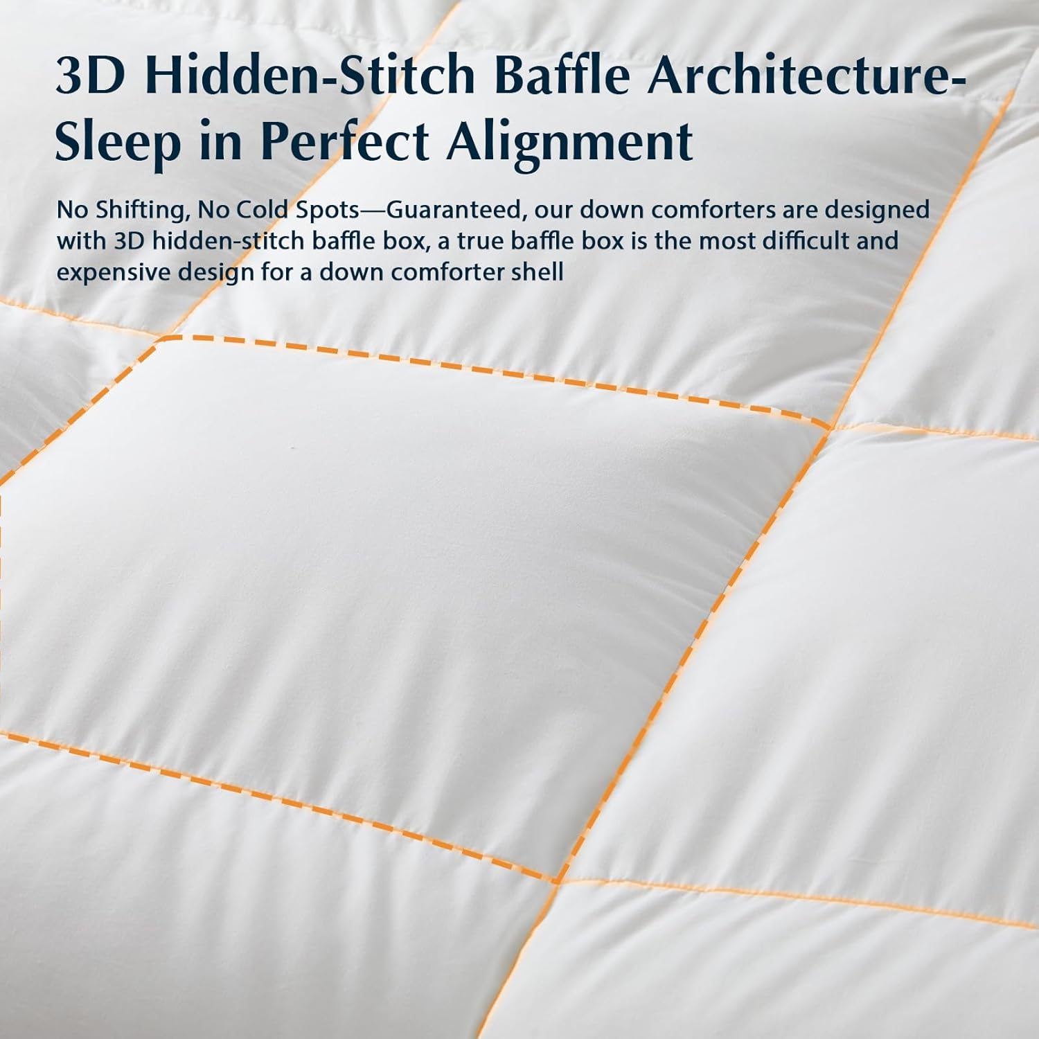 Pacific Coast Goose Feather Down Fiber Comforters King Size, Extra Fluffy White Duvet Insert, Ultra-Soft, Breathable, All Season Hotel Luxury Bedding Comforters, 8 Corner & Center Loops (106"x90") - Image 7