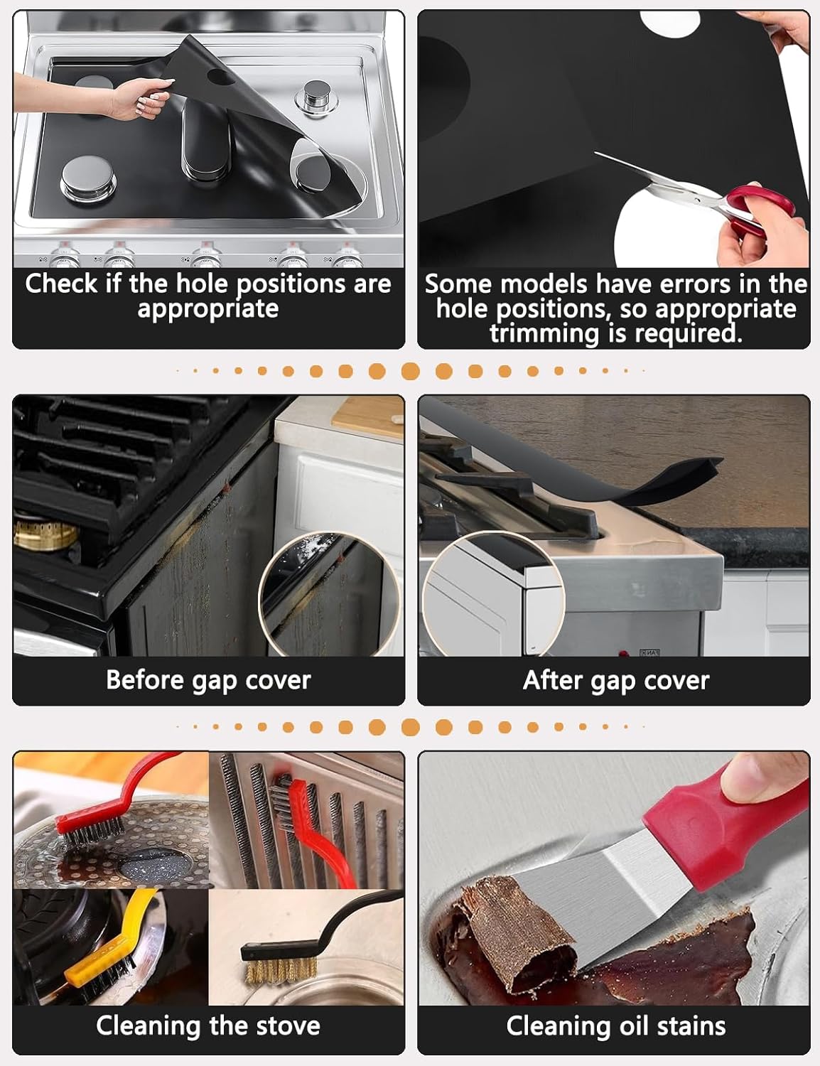 Stove Cover Gas Stove Top Burner Covers Protectors for Samsung Gas Range, Reusable Stove Mat Protector & Burner Liners, Non-Stick Washable Stove Guard to Keep Clean - Image 4