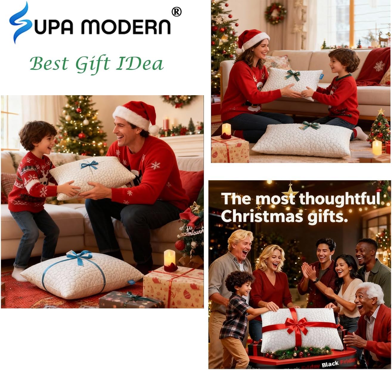 SUPA MODERN Cooling Bed Pillows for Sleeping 1 Pack Shredded Memory Foam Pillows Adjustable Cool Pillow for Side Back Stomach Sleepers Luxury Gel Pillows Toddler Pillow with Washable Removable Cover - Image 6