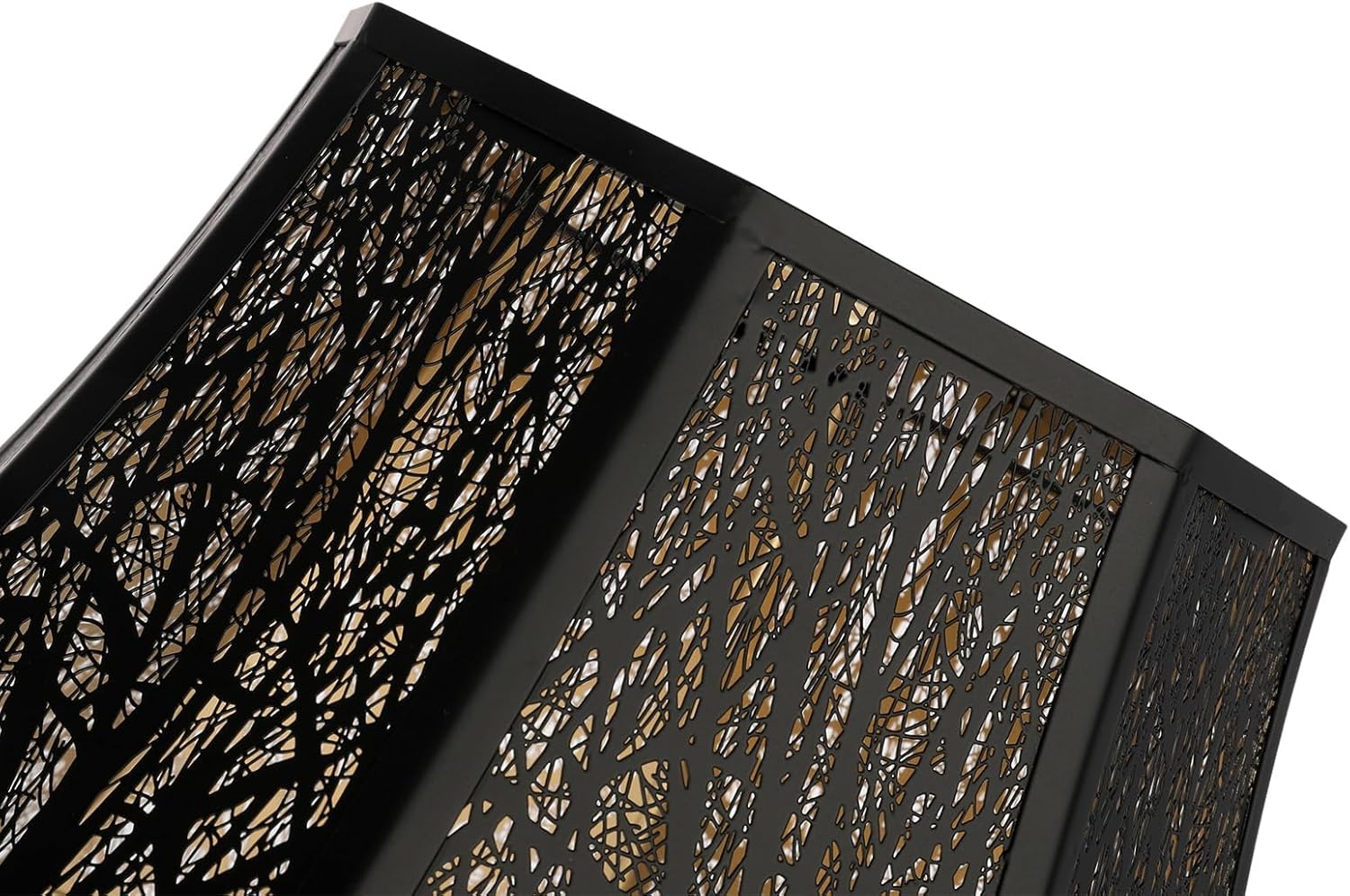 Etched Forest Metal Lampshade Outer Black Inner Gold 7.9 X 13.8 X 8.7 Inch ALUCSET Large Beveled Octagon Metal Lamp Shade Fits for Floor Lamp and Table Lamp Living Room Bedroom - Image 9