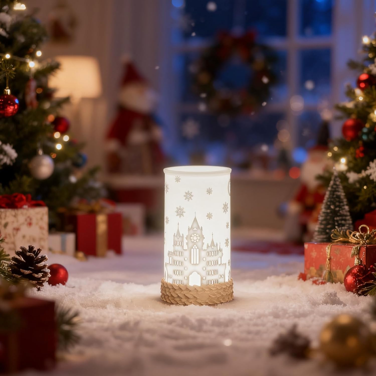 Touch Control Bedside Table Lamp for Christmas, 3 Color Temperatures Desk Lamp for Bedroom Nightstand, Rotatable Lampshade Rechargeable Ambience Lamp with USB C Charging - Image 8