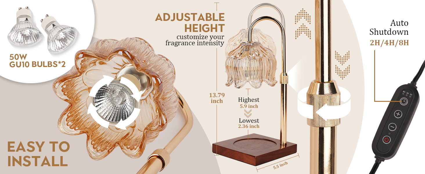 Candle Warmer Lamp with Timer Dimmer