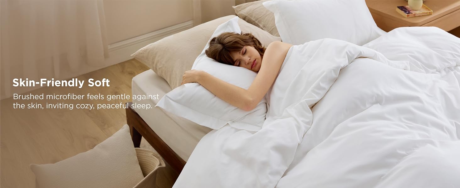 Bedsure Duvet Cover Soft Double Brushed Bedding Set for Kids Adults Zipper Closure NO Comforter