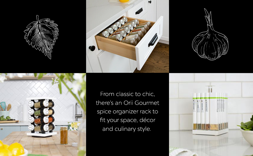 Orii Kitchen High Quality Premium Filled Spice Racks