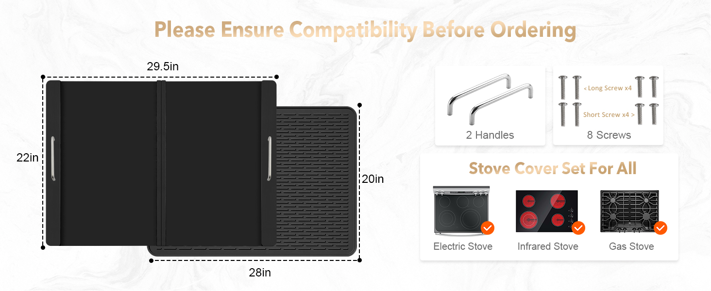 Stove Top Cover Set for Electric Stove Infrared Stove Gas Burners Silicone Stove Mat for Glass Top