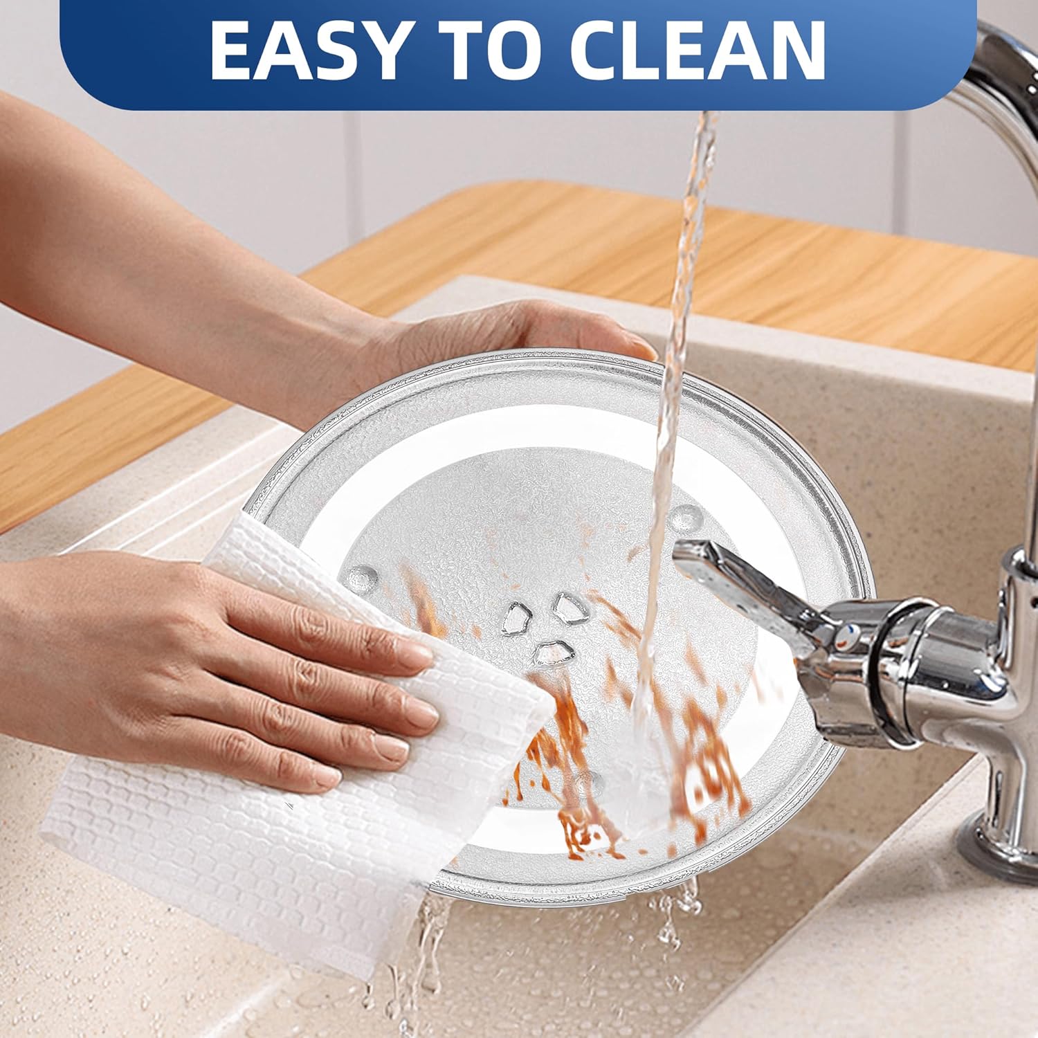 13.5" Microwave Glass Plate Replacement F06015Q00AP WB39X10032 Fit GE Panasonic Frigidaire-13 1/2" Microwave Glass Turntable Tray Replaces 5304464116 5304509621 Fit FFMV162LSA CFMV152CLBA CFMV157GBA - Image 6